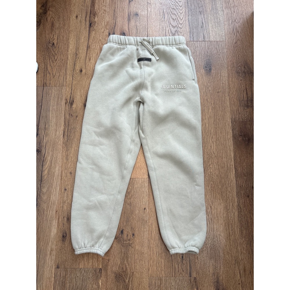 Essentials Fear of God Kids Sweatpants Khaki Beige Joggers Size 10